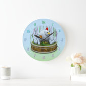 Een kip met veel eieren grote klok (Huis)