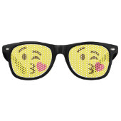 Een Kiss Emoji blazen Retro Zonnebril (Voorkant)