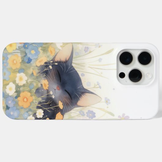 Een kitten bloemenbed Case-Mate iPhone case (Achterkant (horizontaal))