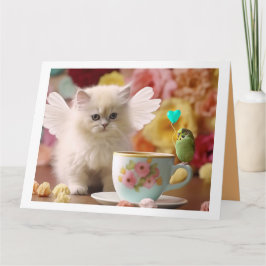 Een kitten en vriend gevouwen Wenskaart Kaart