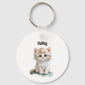 Een kitten met blauwe ogen Sleutelhanger (Voorkant)