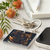 Een kitty cat Acryl Sleutelhanger (Voorkant Rechts)