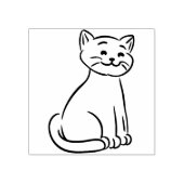 Een kitty kat Wood Art Stamp Rubberstempel (Afrduk)