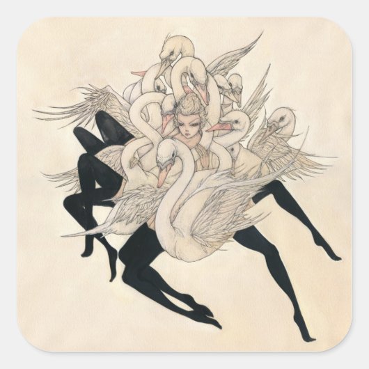 een klaagzang vierkante sticker (Voorkant)