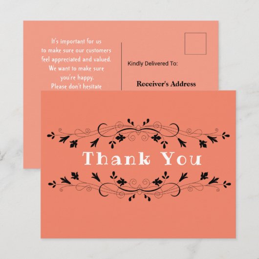 Een klant bezorgen briefkaart (Voorkant / Achterkant)