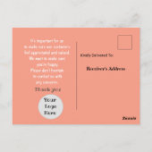 Een klant bezorgen briefkaart (Achterkant)