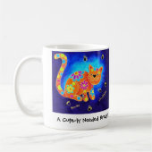 Een klapperige pauze. - Happy Blue Cat Koffiemok (Links)