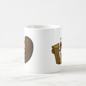 Een klapt Cartoon Beaver-teken dat een log bevat Koffiemok (Center)