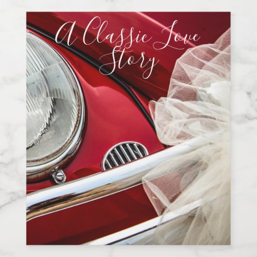 Een klassiek autoliefdesverhaal wijn etiket (Enkel label)