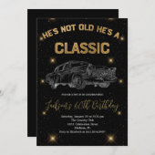  een klassiek autoverjaardagsfeestje kaart (Voorkant / Achterkant)