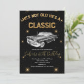  een klassiek autoverjaardagsfeestje kaart (Staand voorkant)