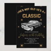  een klassiek autoverjaardagsfeestje kaart (Voorkant / Achterkant)