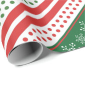 Een klassiek kerstpatroon streept rode sneeuwvlokk cadeaupapier (Rol Hoek)