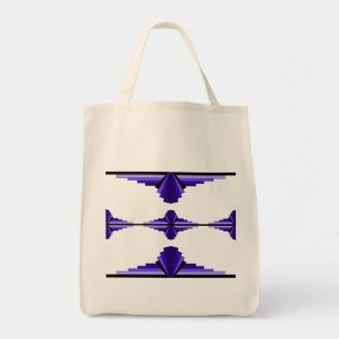Een klassiek kunstdecostijlpatroon dat in diepe p  tote bag