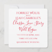 Een klassiek liefdesverhaal bruiloft kaart (Achterkant)