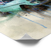 Een klassiek oud bleek blauw poster (Hoek)