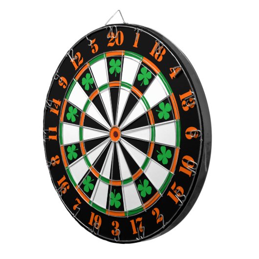 Een klassiek spel van Darts Shamrocks Ierse kleure Dartbord (Voorkant Rechts)