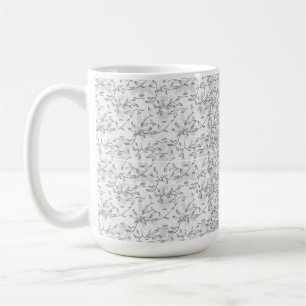 Een klassiek zwart-wit bloemmotief, illustra koffiemok
