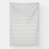 Een klassiek zwart-wit bloemmotief, illustra spandoek (Verticaal)