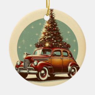 Een klassieke auto kerstboom Ornament