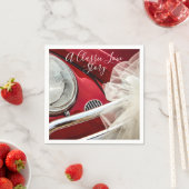 Een klassieke auto liefdesverhaal rood wit servet (Insitu)