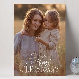 Een klassieke elegante vrolijke kerst | Foto Feestdagenkaart