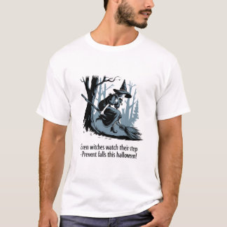 Een klassieke Halloween-veiligheid met een heks T-shirt