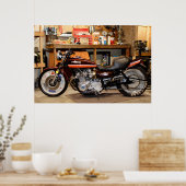 Een Klassieke Kawasaki 1974 Z1 Gewijzigde sleeplij Poster (Keuken)