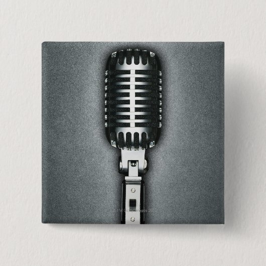 Een klassieke microfoon vierkante button 5,1 cm (Voorkant)