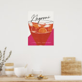 Een klassieke negroni: een cocktail om roze kunst  poster (Keuken)