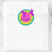 ÉÉN Klassieke Ronde Sticker VAN KLEINE HOOGTE (Tas)