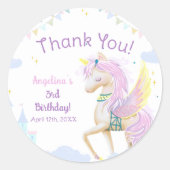 Een klassieke ronde Sticker verjaardag. (Voorkant)