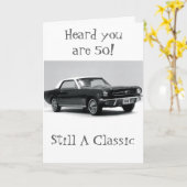 ****EEN KLASSIEKE TURNS 50**** HAPPY BIRTHDAY KAART (Gele Bloem)