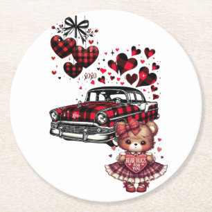 EEN KLASSIEKE VALENTIJNSLIEFDE VOOR JOU 2 RONDE KARTONNEN ONDERZETTER