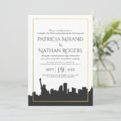 Een klassieke White New York Wedding Invitations Kaart (Staand voorkant)