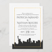 Een klassieke White New York Wedding Invitations Kaart (Voorkant / Achterkant)