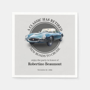 Een Klassieker Is Met Pensioen Blauwe Auto Pensioe Servet