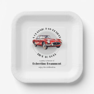 Een Klassieker Is Met Pensioen Rood Auto Pensioenf Papieren Bordje
