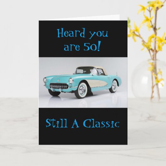 ****EEN KLASSIEKER WORDT 50**** GELUKKIGE VERJAARD KAART (Gele Bloem)