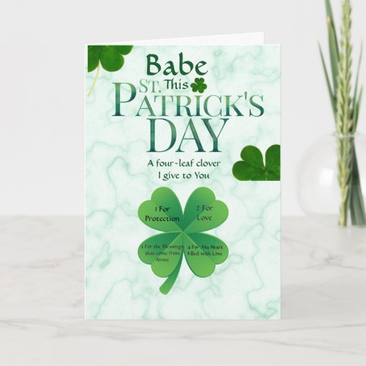 Een klavertjevier St Patrick's Day Kaart (Voorkant)