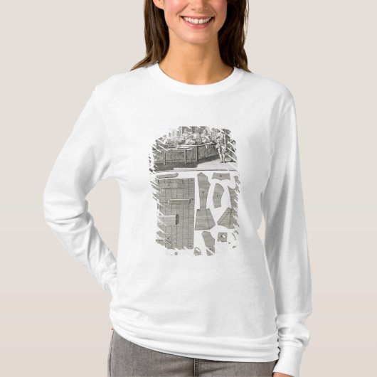 Een kleermaker-workshop en -patronen, van de 'Ency T-shirt (Voorkant)
