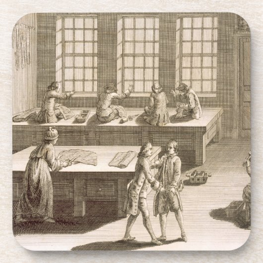 Een kleermakerij van de "Encyclopedie des Sc" Drankjes Onderzetter (Voorkant)