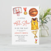 Een klein all-star basketbal Baby shower Kaart (Staand voorkant)