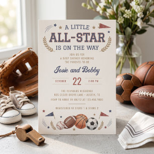 Een Klein All-Star Is Op Komst Baby Shower Kaart