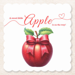 Een Klein Appeltje Is Op Weg Herfst Baby Shower Kartonnen Onderzetters