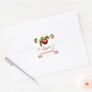 Een Klein Appeltje Is Op Weg   Herfst Baby Shower  Vierkante Sticker