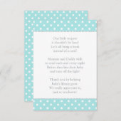 Een klein Aqua Blue Baby shower Book Informatiekaartje (Voorkant / Achterkant)
