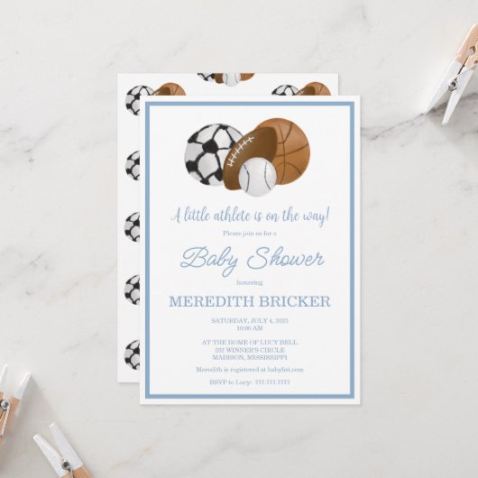 Een klein atleet is op komst Uitnodiging voor de b (Voorkant / Achterkant in situ)