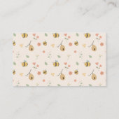 Een klein babee is onderweg, bijen baby shower informatiekaartje (Achterkant)