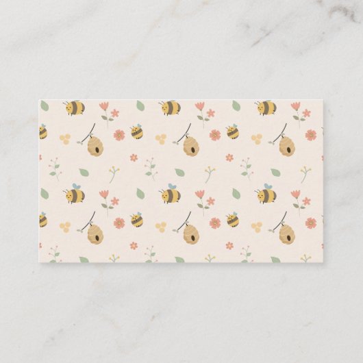 Een klein babee is onderweg, bijen baby shower informatiekaartje (Achterkant)
